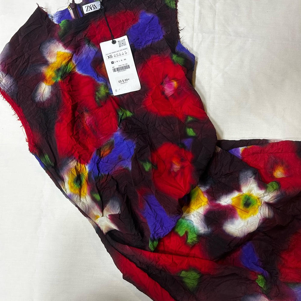 Zara Multicolor Floral Midi Dress